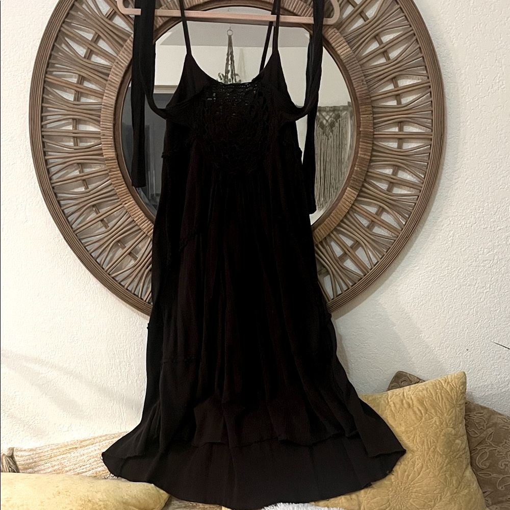 Free People Black Midi Dress s